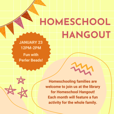 Homeschool Hangout Thursday January 23 from 12-2pm.