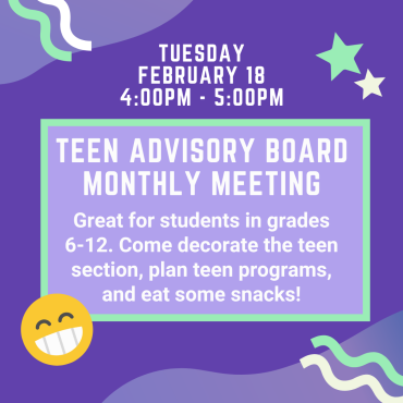 TAB Meeting February 18 from 4-5pm.